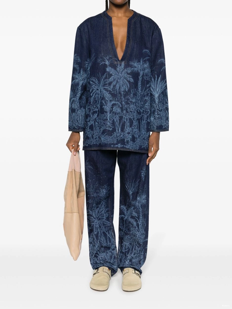 Cheap Jouy Toile Alanui denim Jungle tunic de Women 0822